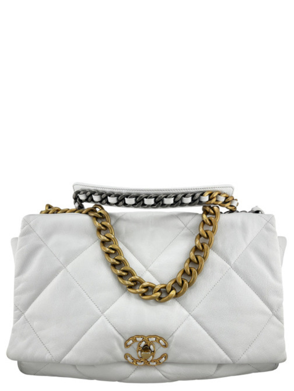 Chanel White Quilted 19 Flap Bag
